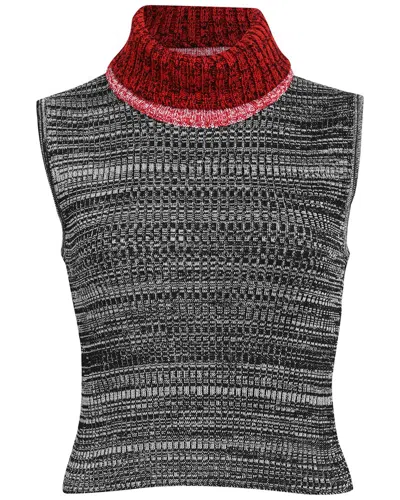 Pre-owned Louis Vuitton Patterned Knit Sleeveless Turtleneck Top (authentic Pre-loved)