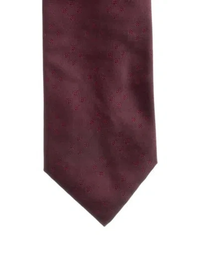 Pre-owned Louis Vuitton Patterned Silk Tie In Burgundy