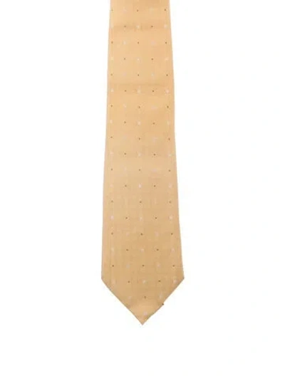Pre-owned Louis Vuitton Patterned Silk Tie In Gold