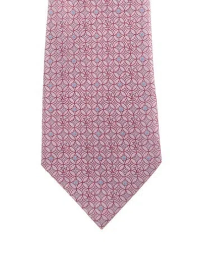 Pre-owned Louis Vuitton Patterned Silk Tie. In Pink