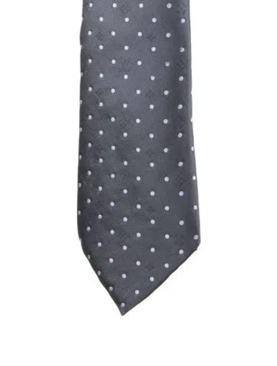 Pre-owned Louis Vuitton Patterned Wide Tie In Blue