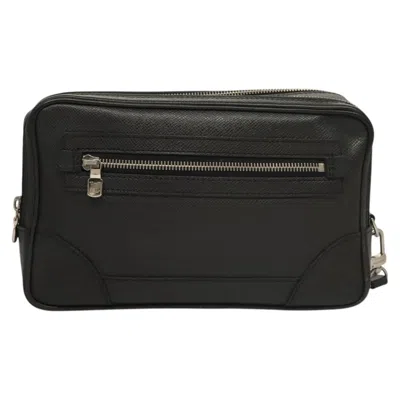 Pre-owned Louis Vuitton Pavel Black Leather Clutch Bag ()