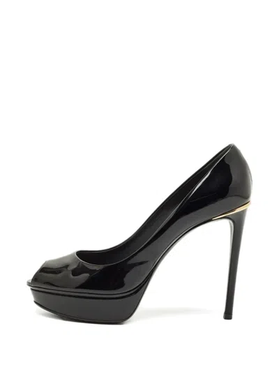 Pre-owned Louis Vuitton Peep-toe Sandals In Black