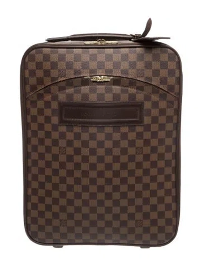 Pre-owned Louis Vuitton Pegase 45 Rolling Suitcase In Brown