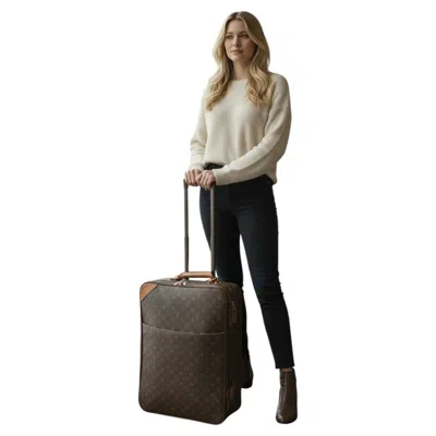 Pre-owned Louis Vuitton Pegase 55 Carry On Trolley Monogram Bag In Black