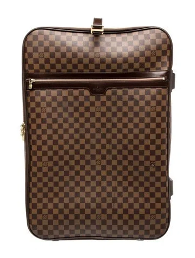 Pre-owned Louis Vuitton Pegase 55 Suitcase In Brown