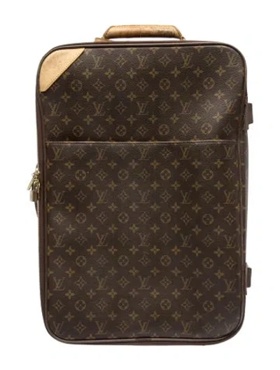 Pre-owned Louis Vuitton Pegase 55 Suitcase In Brown