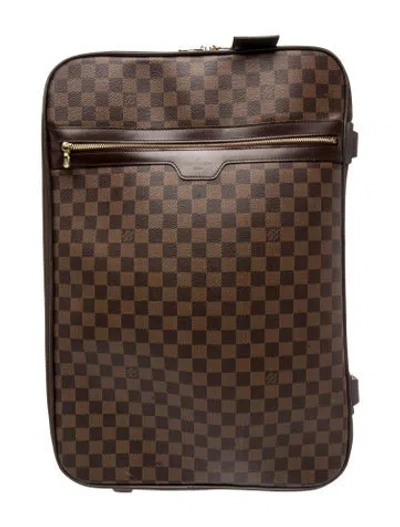 Pre-owned Louis Vuitton Pegase 55 Suitcase In Brown