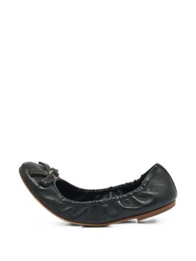 Pre-owned Louis Vuitton Perforated Monogram Ballet Flats In Black