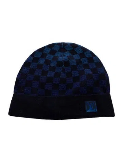 Pre-owned Louis Vuitton Petit Damier Gradient Beanie In Blue