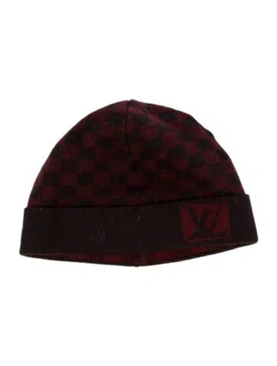 Pre-owned Louis Vuitton Petit Damier Wool Beanie In Brown