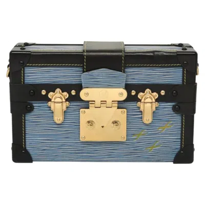 Pre-owned Louis Vuitton Petit Malle Blue Leather Clutch Bag ()