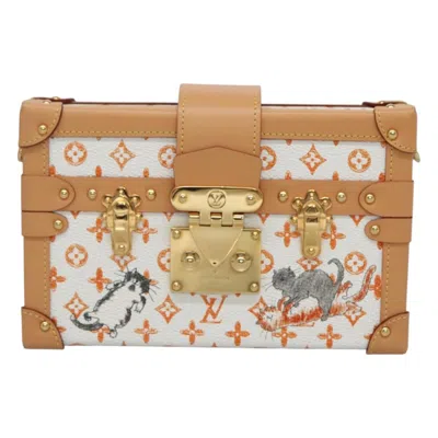 Pre-owned Louis Vuitton Petit Malle White Canvas Shoulder Bag ()