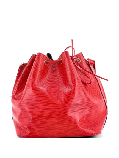 Pre-owned Louis Vuitton Petit Noe Handbag Epi Leather Bucket Bag In Red