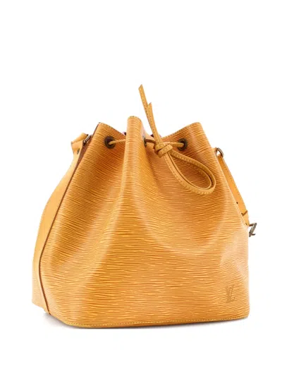Pre-owned Louis Vuitton Petit Noe Handbag Epi Leather Bucket Bag In Yellow