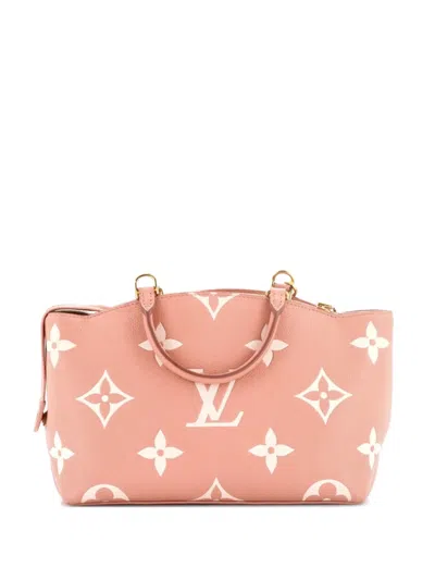 Pre-owned Louis Vuitton Petit Palais Handbag Bicolor Monogram Empreinte Giant Satchel In Pink