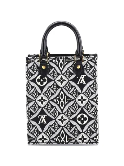 Pre-owned Louis Vuitton Petit Sac Plat Bag Limited Edition Since 1854 Monogram Jacquard Crossbody Bag In Black