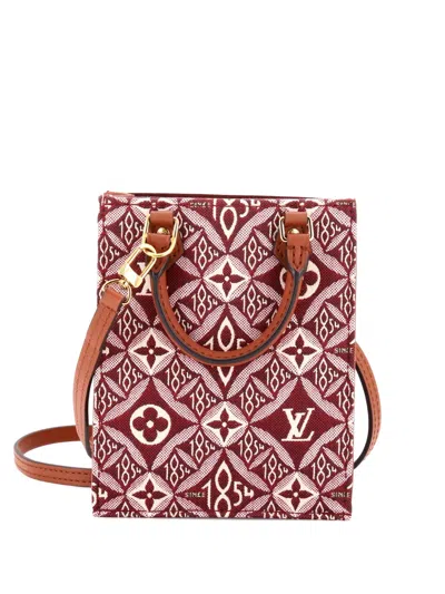 Pre-owned Louis Vuitton Petit Sac Plat Bag Limited Edition Since 1854 Monogram Jacquard Crossbody Bag In Red