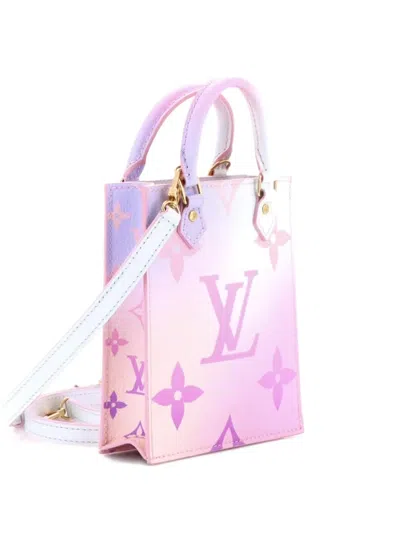 Pre-owned Louis Vuitton Petit Sac Plat Bag Spring In The City Monogram Giant Canvas Crossbody Bag In Multi