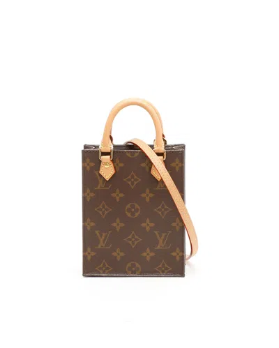 Pre-owned Louis Vuitton Petit Sac Plat In Brown