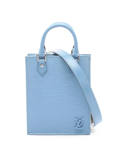 Pre-owned Louis Vuitton Petit Sac Plat Epi Leather Tote Bag In Blue
