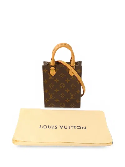 Louis Vuitton Petit Sac Plat Monogram Bucket Bag In Brown