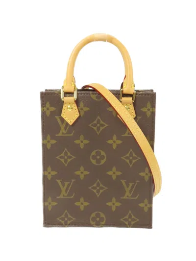 Pre-owned Louis Vuitton Petit Sac Plat Monogram Tote Bag In Brown
