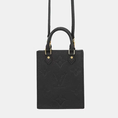 Pre-owned Louis Vuitton Petit Sac Plat Noir Monogram Empreinte Leather In Black