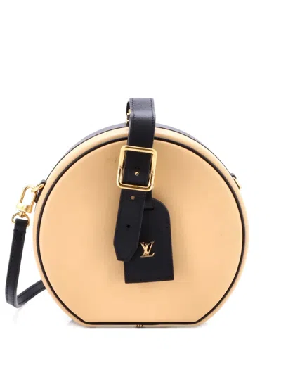 Pre-owned Louis Vuitton Petite Boite Chapeau Bag Calfskin Shoulder Bag In Black