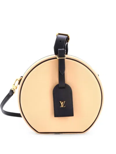 Pre-owned Louis Vuitton Petite Boite Chapeau Bag Calfskin Shoulder Bag In Black