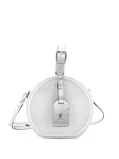 Pre-owned Louis Vuitton Petite Boite Chapeau Bag Epi Leather Satchel In Silver