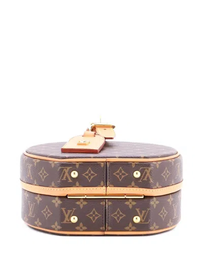 Pre-owned Louis Vuitton Petite Boite Chapeau Bag Monogram Canvas Crossbody Bag In Brown