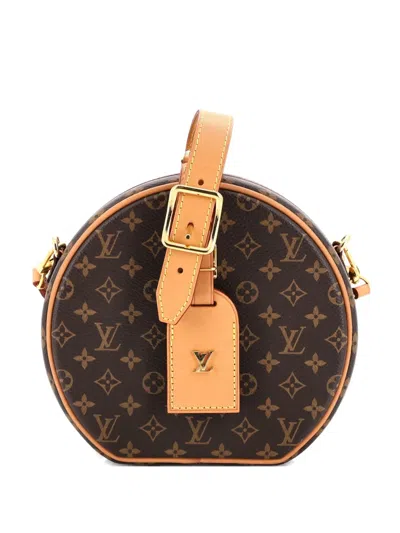 Pre-owned Louis Vuitton Petite Boite Chapeau Bag Monogram Canvas Crossbody Bag In Brown