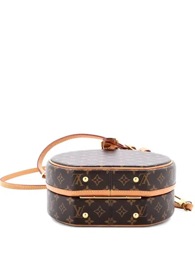Pre-owned Louis Vuitton Petite Boite Chapeau Bag Monogram Canvas Crossbody Bag In Brown