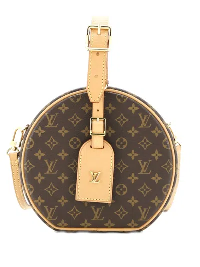 Pre-owned Louis Vuitton Petite Boite Chapeau Bag Monogram Canvas Crossbody Bag In Brown