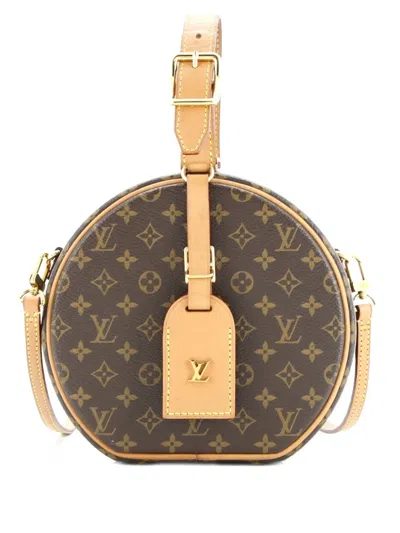 Pre-owned Louis Vuitton Petite Boite Chapeau Bag Monogram Canvas Crossbody Bag In Brown