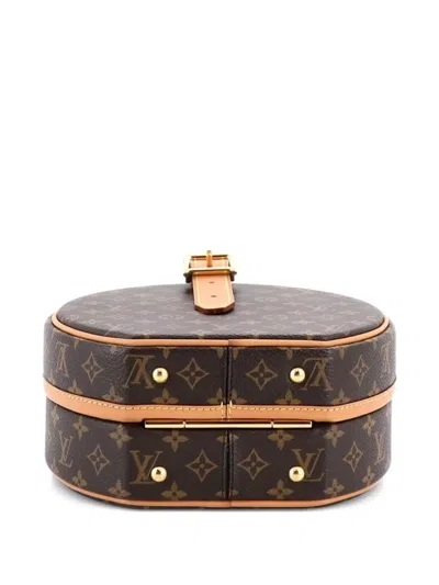 Pre-owned Louis Vuitton Petite Boite Chapeau Bag Monogram Canvas Crossbody Bag In Brown