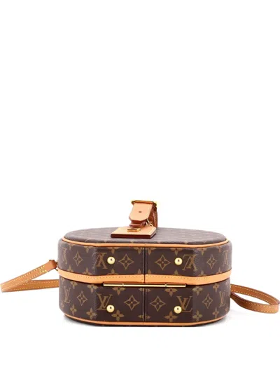 Pre-owned Louis Vuitton Petite Boite Chapeau Bag Monogram Canvas Crossbody Bag In Brown