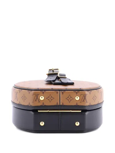 Pre-owned Louis Vuitton Petite Boite Chapeau Bag Reverse Monogram Canvas Shoulder Bag In Black