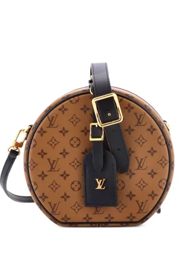 Pre-owned Louis Vuitton Petite Boite Chapeau Bag Reverse Monogram Canvas Shoulder Bag In Brown
