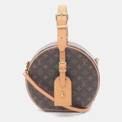 Pre-owned Louis Vuitton Petite Boite Chapeau Handbag Coated Canvas And Leather Monogram Brown