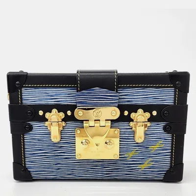 Pre-owned Louis Vuitton Petite Mal Denim Bag In Black