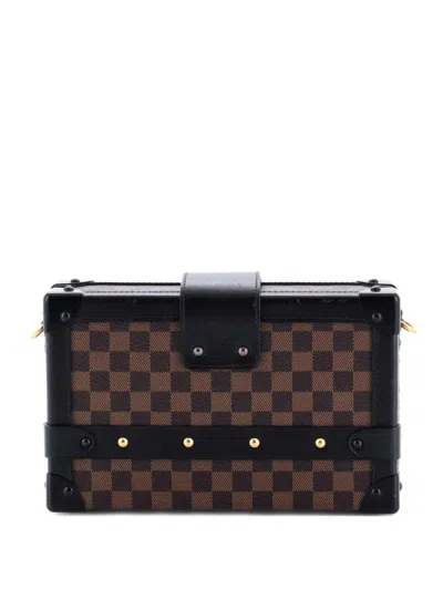 Pre-owned Louis Vuitton Petite Malle Handbag Damier Clutch Bag In Brown