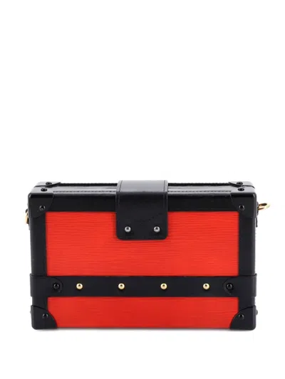 Pre-owned Louis Vuitton Petite Malle Handbag Epi Leather Clutch Bag In Black
