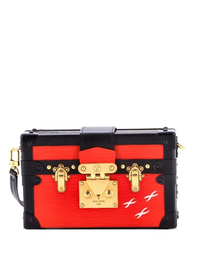 Pre-owned Louis Vuitton Petite Malle Handbag Epi Leather Clutch Bag In Black