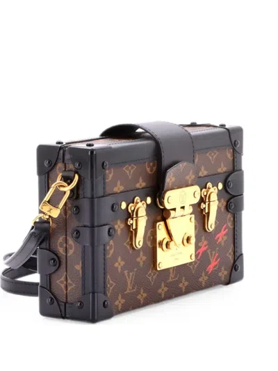 Pre-owned Louis Vuitton Petite Malle Handbag Monogram Canvas Clutch Bag In Black