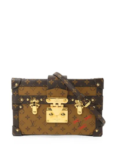 Pre-owned Louis Vuitton Petite Malle Monogram Reverse Shoulder Bag In Brown