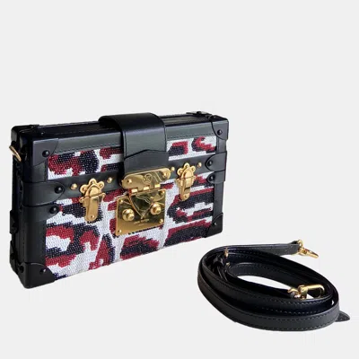 Pre-owned Louis Vuitton Petite Malle Multicolor Sequin Embellished Canvas