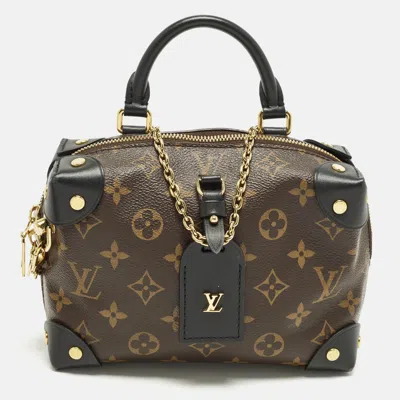 Pre-owned Louis Vuitton Petite Malle Souple Black Monogram Canvas Top Handle Bag