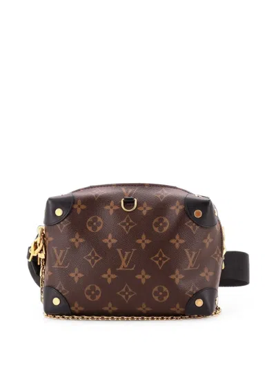 Pre-owned Louis Vuitton Petite Malle Souple Handbag Monogram Canvas Shoulder Bag In 黑色